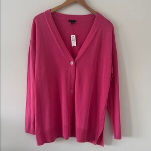 Talbots NWT Modern Girlfriend Cardigan Hot Pink Button Down Size XLP